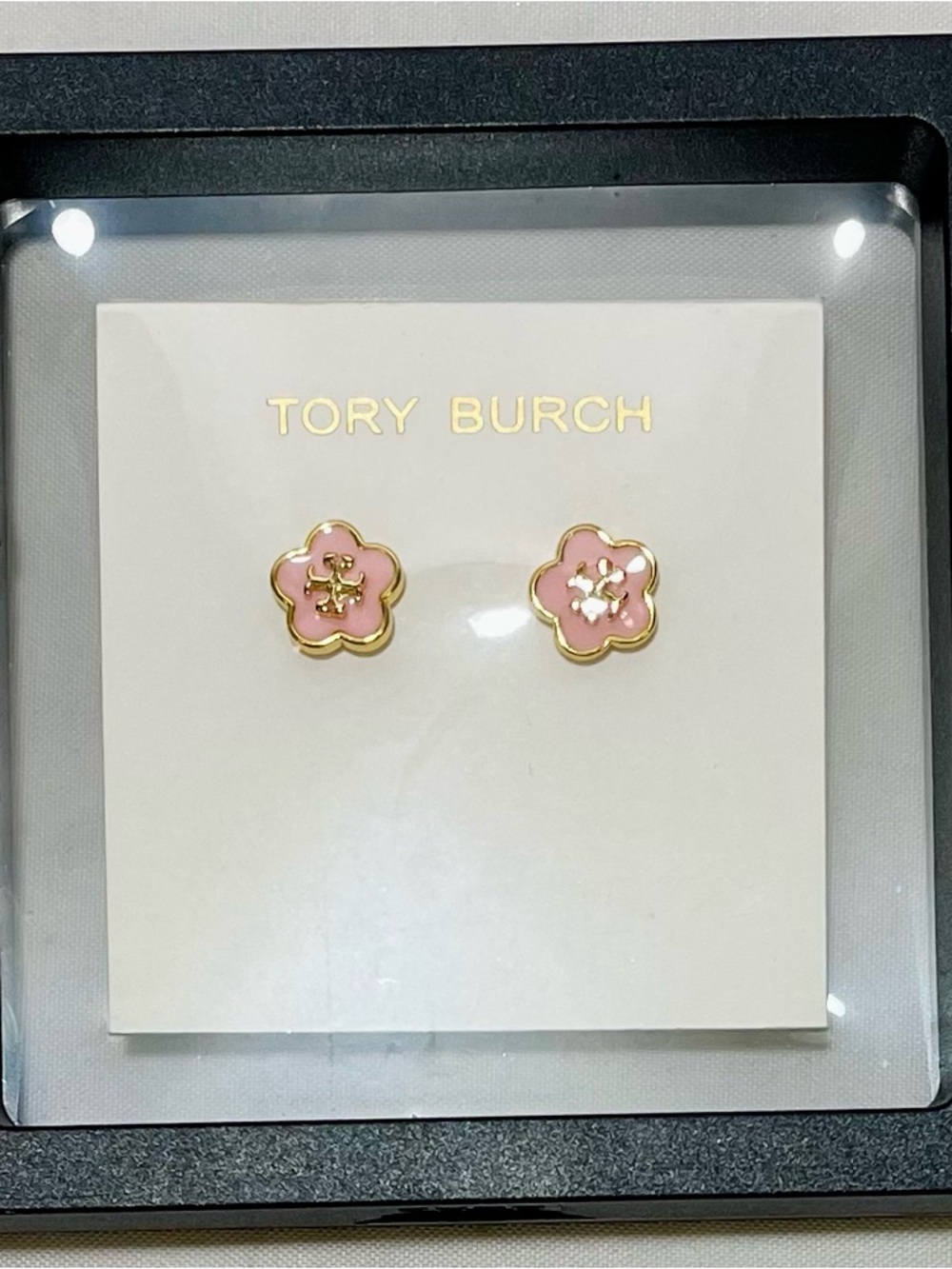 Tory Burch Kira Enamel Flower Stud Earrings, NWOT/NIP - Picture 3 of 9